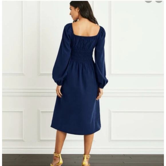 Hill House Home Jasmine Nap Dress Lyocell Smocked Soft Blue Midi Cottagecore M - Picture 9 of 10